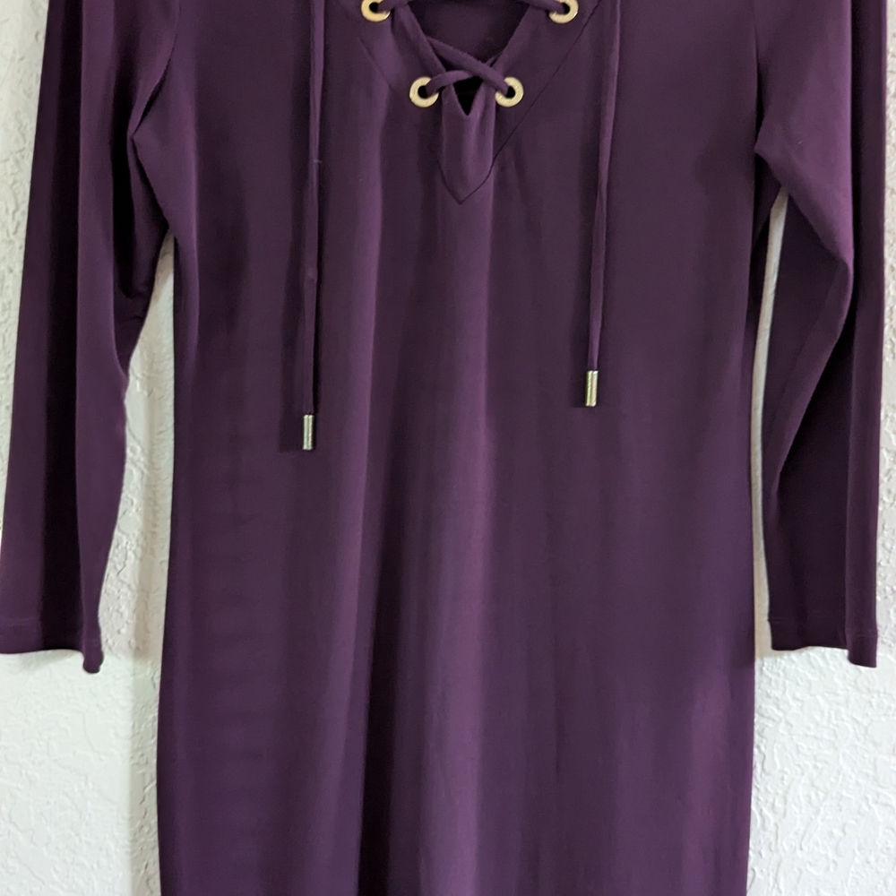 Calvin Klein Collection Deep Purple Midi Dress Size Medium